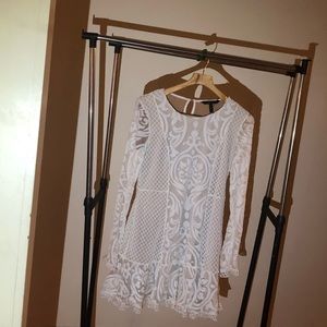 BCBGMAXAZRIA off white colored dress sized large